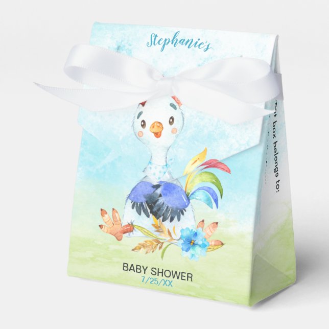 Ballotins Parc de Baby showers Watercolor Booster Rooster (Verso)
