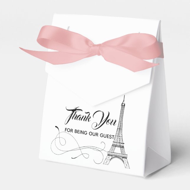 Ballotins Parisien Doodles Wedding Favor Box (Verso)