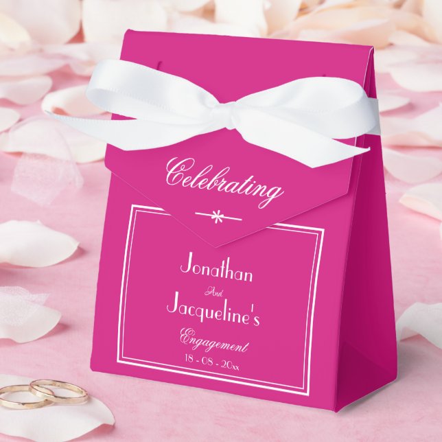 Ballotins Partie d'engagement boho chic magenta script cool (Mariage)