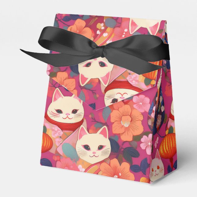 Ballotins partie motif japonais en faveur boîte grues (Verso)