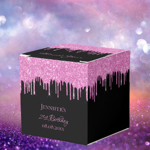Ballotins Parties scintillant d'anniversaire noir rose parti