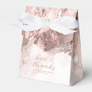 Ballotins Parties scintillant en marbre Mariage Rose Gold ID