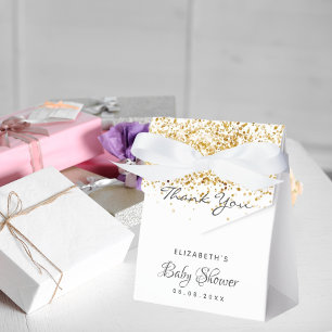 Ballotins parties scintillant en or blanc baby shower merci