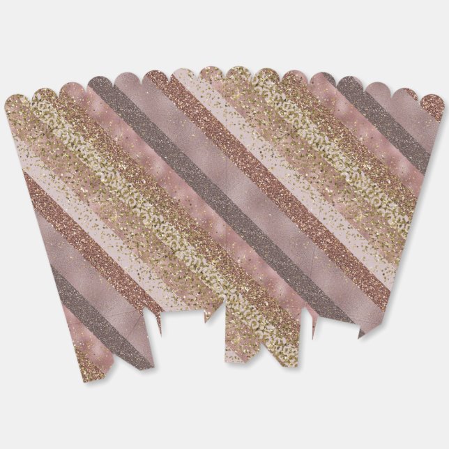 Ballotins Parties scintillant moderne violet or rayures chic (Déplié)