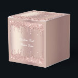 Ballotins Parties scintillant or rose cadeau texte personnal<br><div class="desc">Ballotins personnalisés avec Parties scintillant Rose Gold Blush Drips Custom Text Pink Modern - Ajouter votre texte unique ou supprimer du texte - Créer votre boîte de carte spéciale / boîtes cadeaux - Redimensionner et déplacer ou ajouter du texte / des éléments avec outil de personnalisation. Conception par MIGNED. Veuillez...</div>