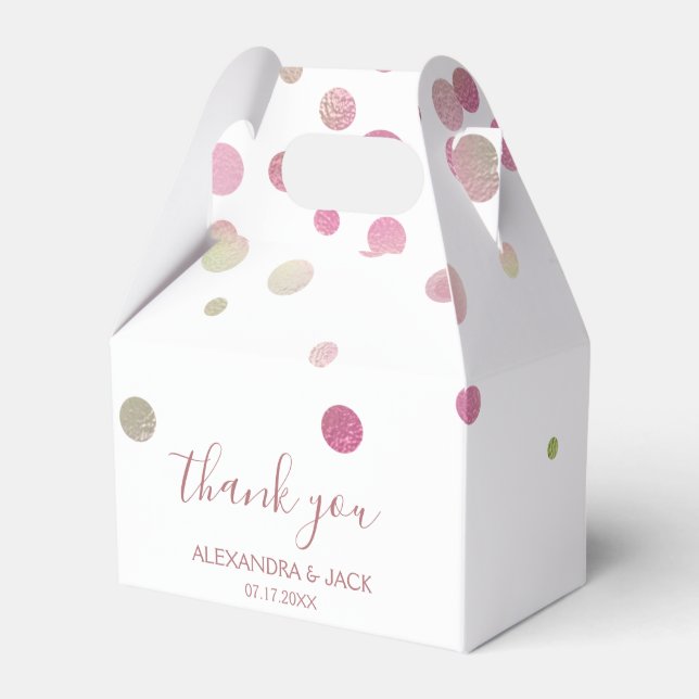 Ballotins Parties scintillant rose or rose Mariage Faux Foil (Verso)