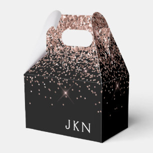 Ballotins Parties scintillant rose or rose pâle Monogramme I