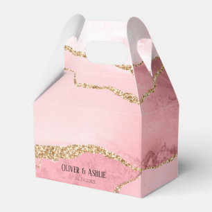 Ballotins Parties scintillant rose or Typographie Blush rose