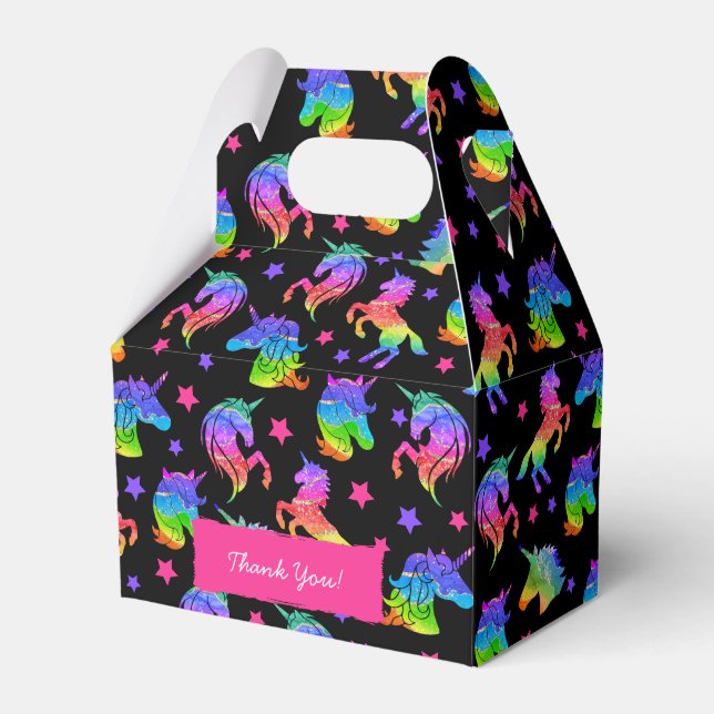 Ballotins Parties scintillant Unicorn Arc en ciel avec préno (Verso)