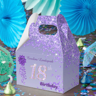 Ballotins Parties scintillant violet foncé et ruban 18e anni