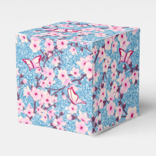 Ballotins Parties scintillantes bleues de fleurs de cerisier