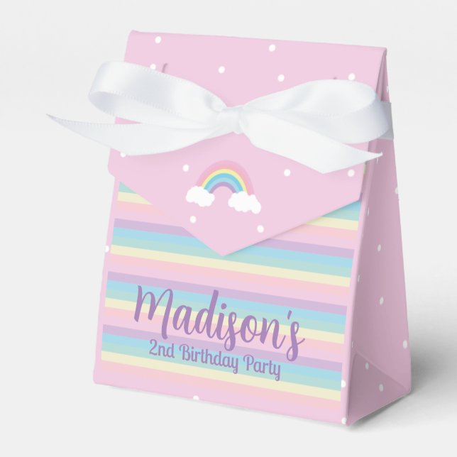 Ballotins Pastel Rainbow Pink Mini Favor Box (Verso)