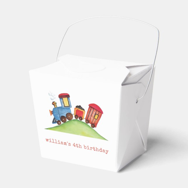 Ballotins Pastel Red & Blue Train fête d'anniversaire (Verso)