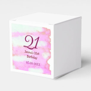 Ballotins Pastel rose vert simple nom date 21e anniversaire 