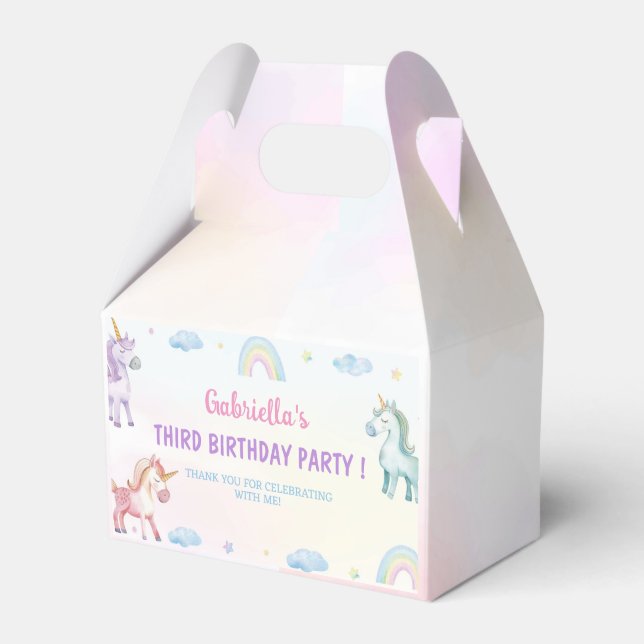 Ballotins Pastel Unicorn Rainbow Ballotin de fête d'annivers (Verso)
