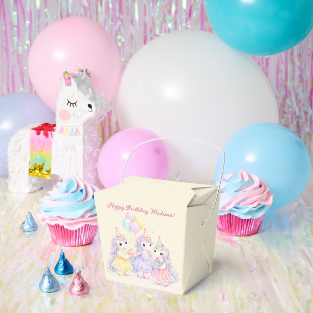 Ballotins Pastel Watercolor Unicorn Girls Birthday (Fête)