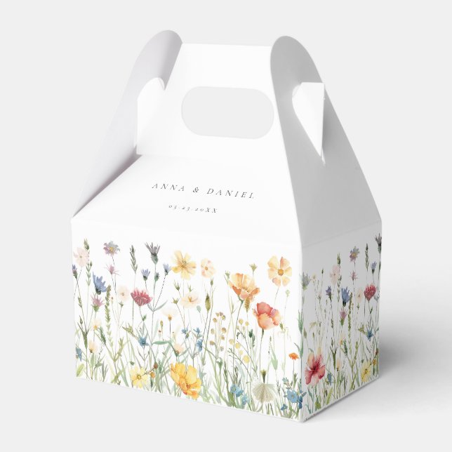 Ballotins Pastel Wildflower Wedding Favor Boxes (Verso)