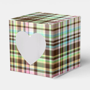 Ballotins Pastels au chocolat Plaid 1 PARTY FAVOR BOX, carré