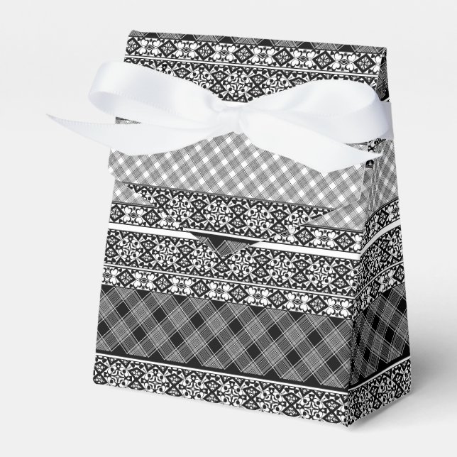 Ballotins Patchwork rayé noir et blanc avec dentelle (Verso)