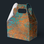 Ballotins Patine de cuivre grunge et turquoise<br><div class="desc">Boîte à cadeaux vintage étincelante en teal et cuivre avec motif damassé et accents d'aqua.</div>