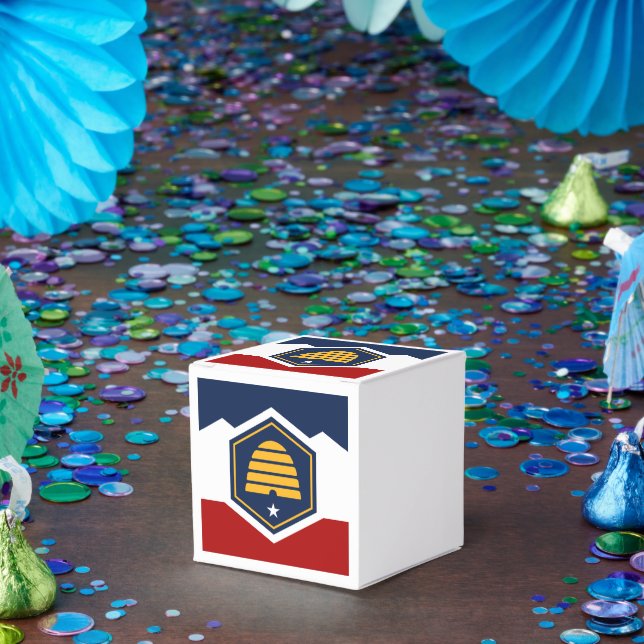 Ballotins Patriotic favor box with Flag of Utah, USA (Fête)