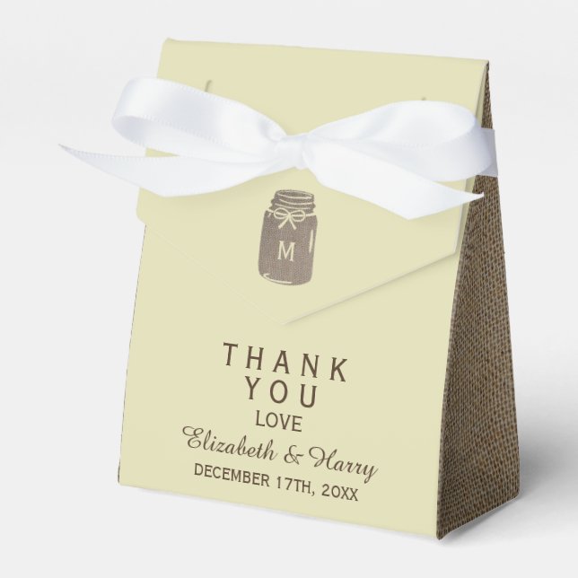 Ballotins Pays Burlap Mason Jar Mariage (Verso)