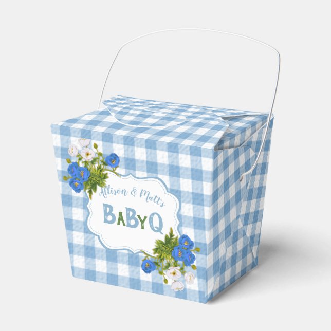 Ballotins Pays Vérifiez les fleurs de gingham bleu BabyQ BBQ (Verso)