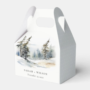 Ballotins Paysage des neiges d'hiver Mariage d'aquarelle