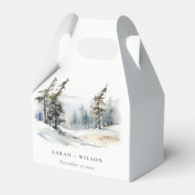 Ballotins Paysage des neiges d'hiver Mariage d'aquarelle (Verso)