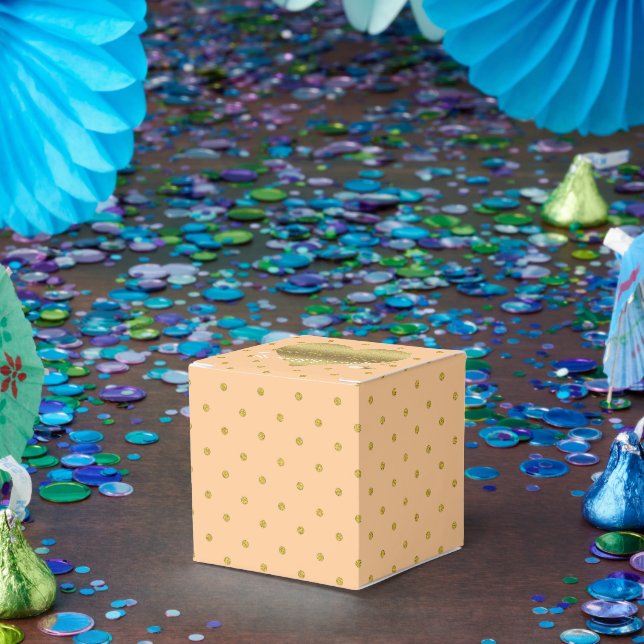 Ballotins Peach And Gold Pois Party Favoriser les boîtes (Fête)