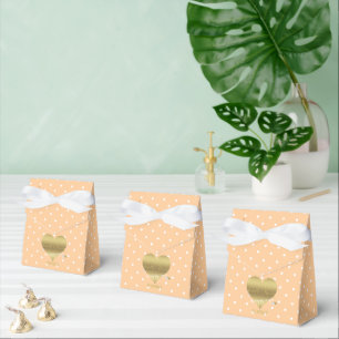 Ballotins Peach White Pois Élégant Mariage Fête d'invités