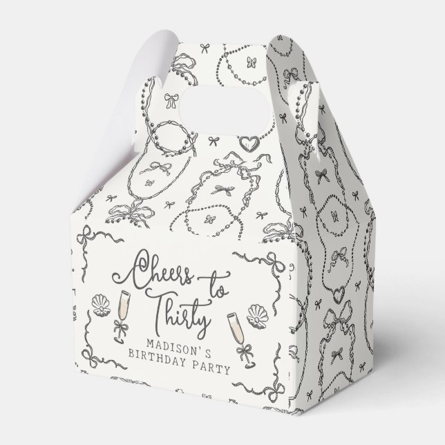 Ballotins Pearl & Prosecco Black Coquette Bow Anniversaire (Verso)