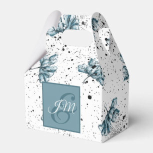 Ballotins Peint à la main bleu Floral design Monogramme