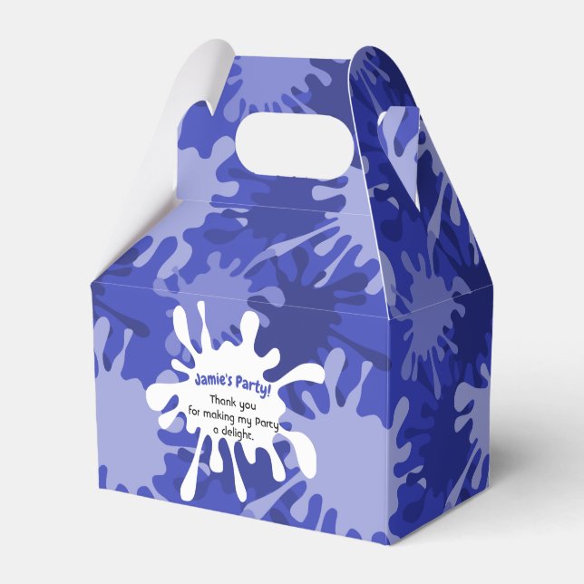 Ballotins Peinture abstraite bleue éclaboussée d'anniversair (Verso)