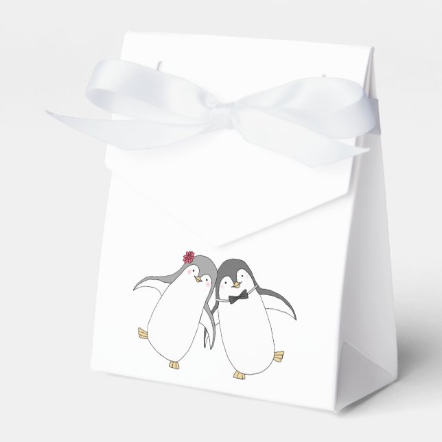 Ballotins Penguin Mariage Favor Box Cute Penguin Mariage (Verso)
