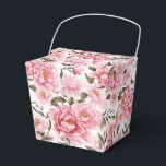 Ballotins Peonies Print Party Boîte de traitement<br><div class="desc">La boîte de faveur Party est présentée avec une belle couleur rose peonies imprimé floral. Customisez cet objet ou achetez tel quel. Astuce : Ajoutez simplement vos bonnes friandises et ajoutez un ruban festif. Image sous licence</div>