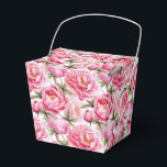 Ballotins Peonies Print Party Boîte de traitement<br><div class="desc">La boîte de faveur Party est présentée avec une belle couleur rose peonies imprimé floral. Customisez cet objet ou achetez tel quel. Astuce : Ajoutez simplement vos bonnes friandises et ajoutez un ruban festif. Image sous licence</div>