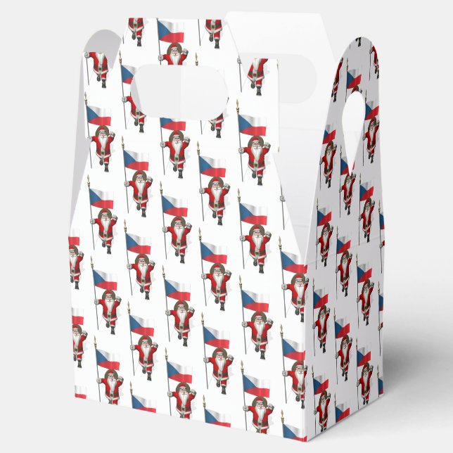 Ballotins Père Noël Doux Avec Drapeau De République Tchèque (Ouvert)