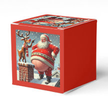 Père Noël et rennes drôles de Noël