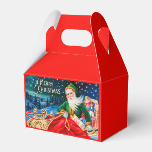 Ballotins Père Noël vert vintage traîneau nuit étoilée Noël