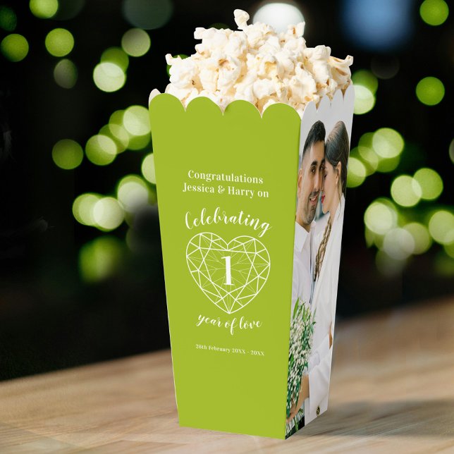 Ballotins Péridot 1er anniversaire mariage vert deux photos (Créateur téléchargé)