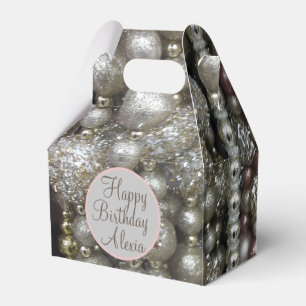 Ballotins Perles à cordes roses et argentées