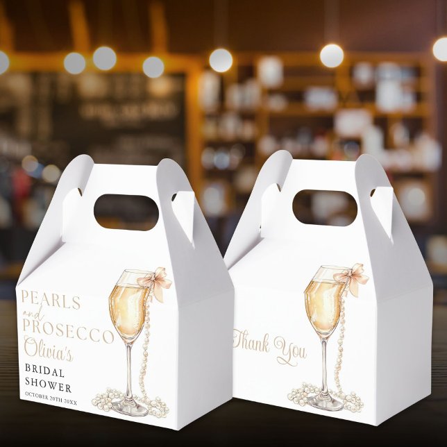 Ballotins Perles Et Prosecco Élégant Enterrement De Vie De J (Pearls And Prosecco Elegant Bridal Shower Favor Boxes)