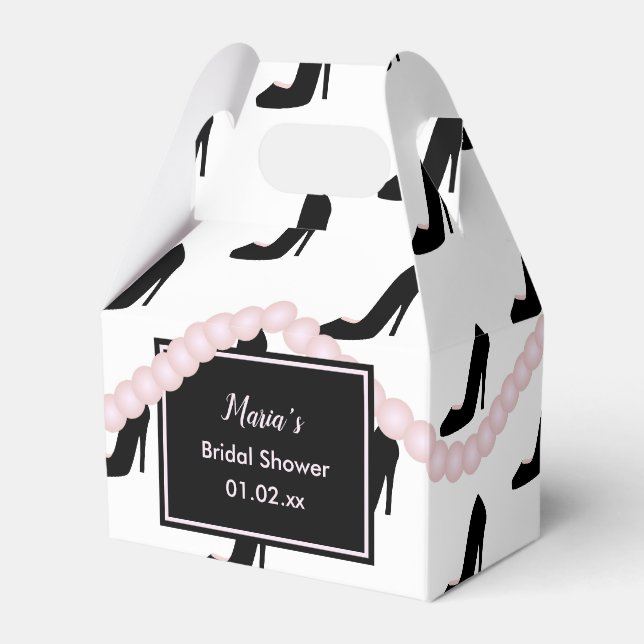 Ballotins Perles et talons de douche de mariage noir rose (Verso)