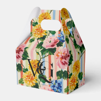 Ballotins Personalized Floral Stripe Wedding