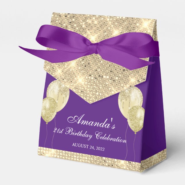 Ballotins Personnalisable Glam Violet et Or (Verso)