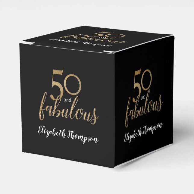 Ballotins Personnalisé 50 & fabuleux Anniversaire Gold Black (Verso)