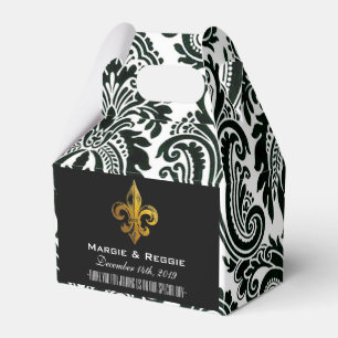 BALLOTINS PERSONNALISÉ BLACK WHITE & GOLD FLEUR DE LIS