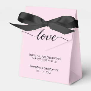 Ballotins Personnalisé Chic Love ScrIpt Mariage rose noir