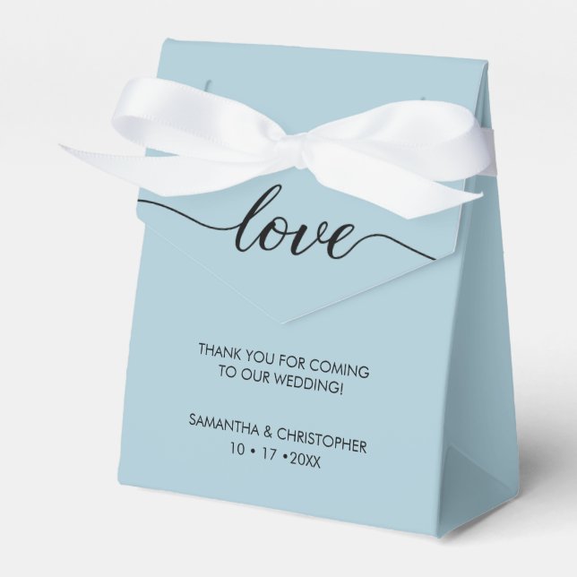 Ballotins Personnalisé Dusty Blue Love ScrIpt Mariage (Verso)